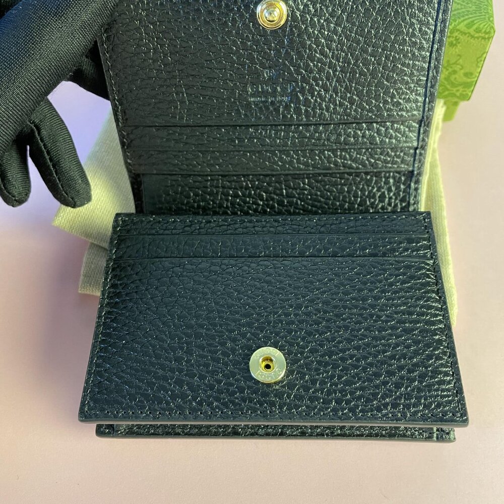 💕💕Gucci Compact Wallet Supreme GG Marmont Women's Black Gray Card Case Unisex - Picture 9 of 14